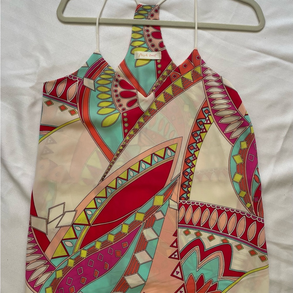 Fresh Tart Womens V-Neck Spaghetti Strap Sleeveless Blouse size Medium